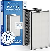 Medify Air MA-112 Genuine Replacement Filter | for Allergens, Wildfire Smoke, Dust, Odors, Pollen, Pet Dander | 3 in 1 with Pre-filter, H13 HEPA, and Activated Carbon | Removal to 0.1 Microns | 1-Pack