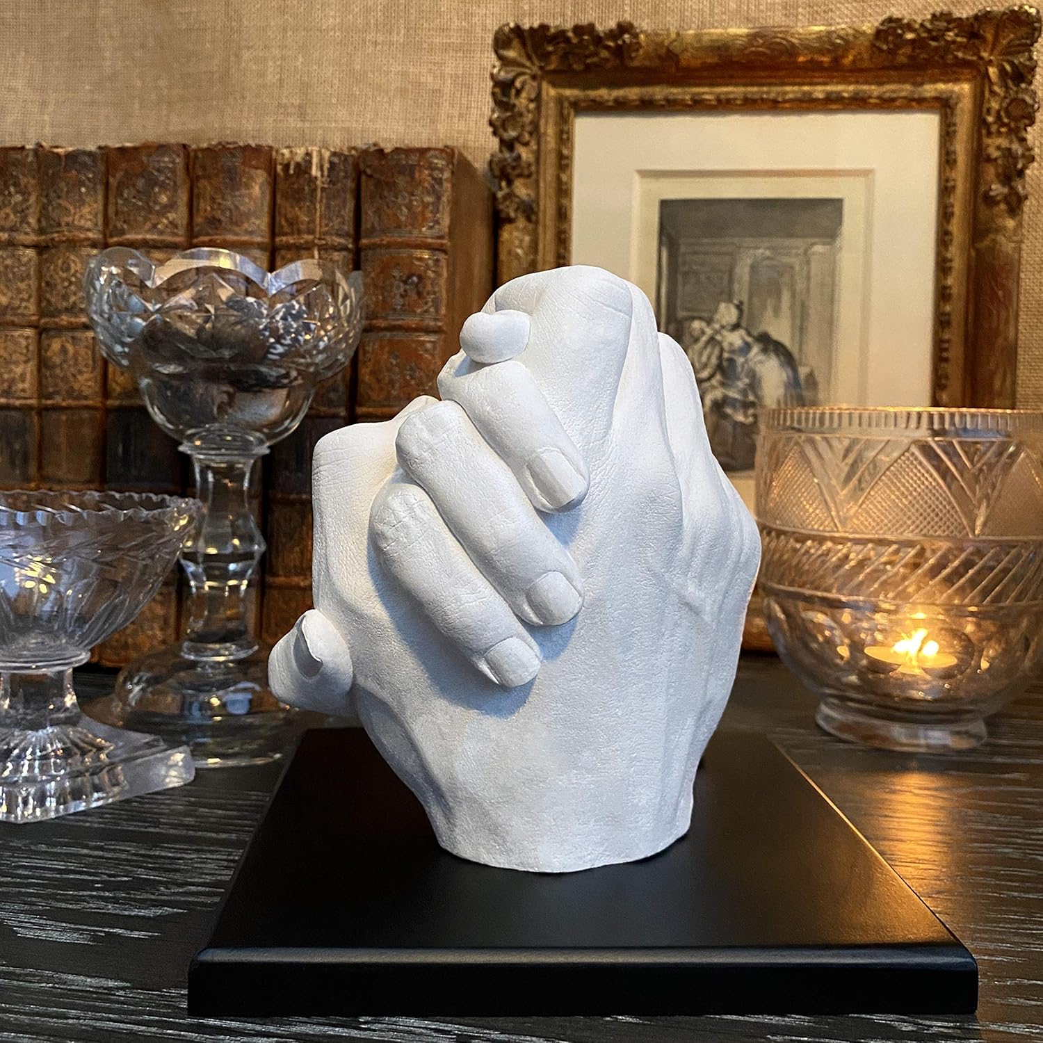 Pendle & Birdie Hand Casting Kit - Creating Handmade Memories. A Premium Craft Gift to Create a Two-Hand Sculpture Keepsake for Couples & Friends. Large Kit incl. an Elegant Stand, Plaster & Alginate
