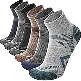 ANTSANG 6 Pairs Merino Wool Quarter Ankle Hiking Running Socks Compression Thermal Thick Cushion Socks for Women Men
