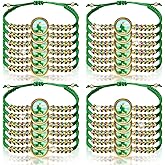 Cunno 24 Pieces Saint Benedict Virgin Mary Saint Jude Bracelet Catholic String Bracelets Rosary Bracelet for Women Bead Bracelets (Crystal Rope)