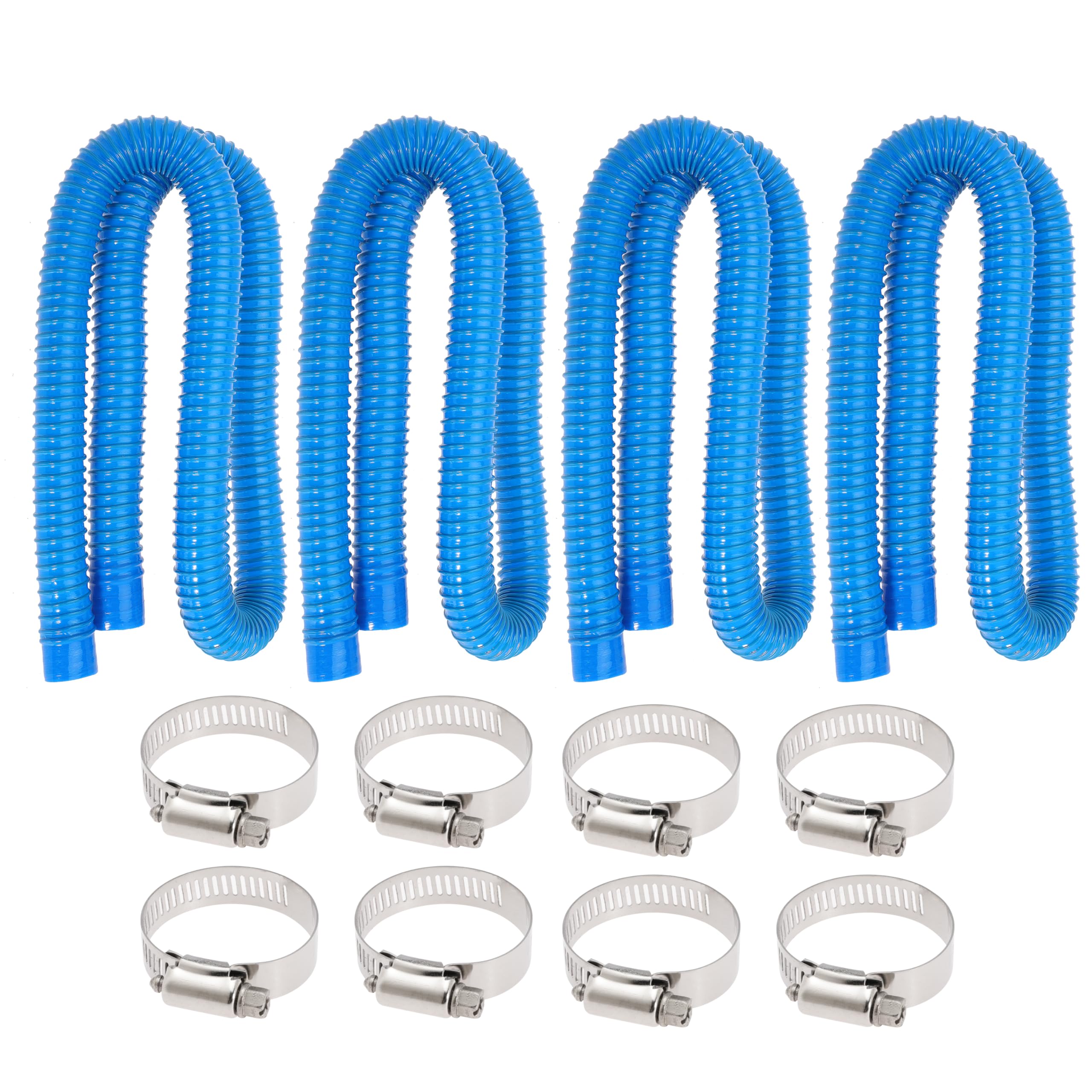 Photo 1 of 1.25" x 59" Swimming Pool Replacement Hoses for Above Ground Pool Pool Filter Pump Hoses Compatible with Filter Pump 330 GPH, 530 GPH, and 1000 GPH with Metal Clamps Fits For 607, 637 (Blue-4)
