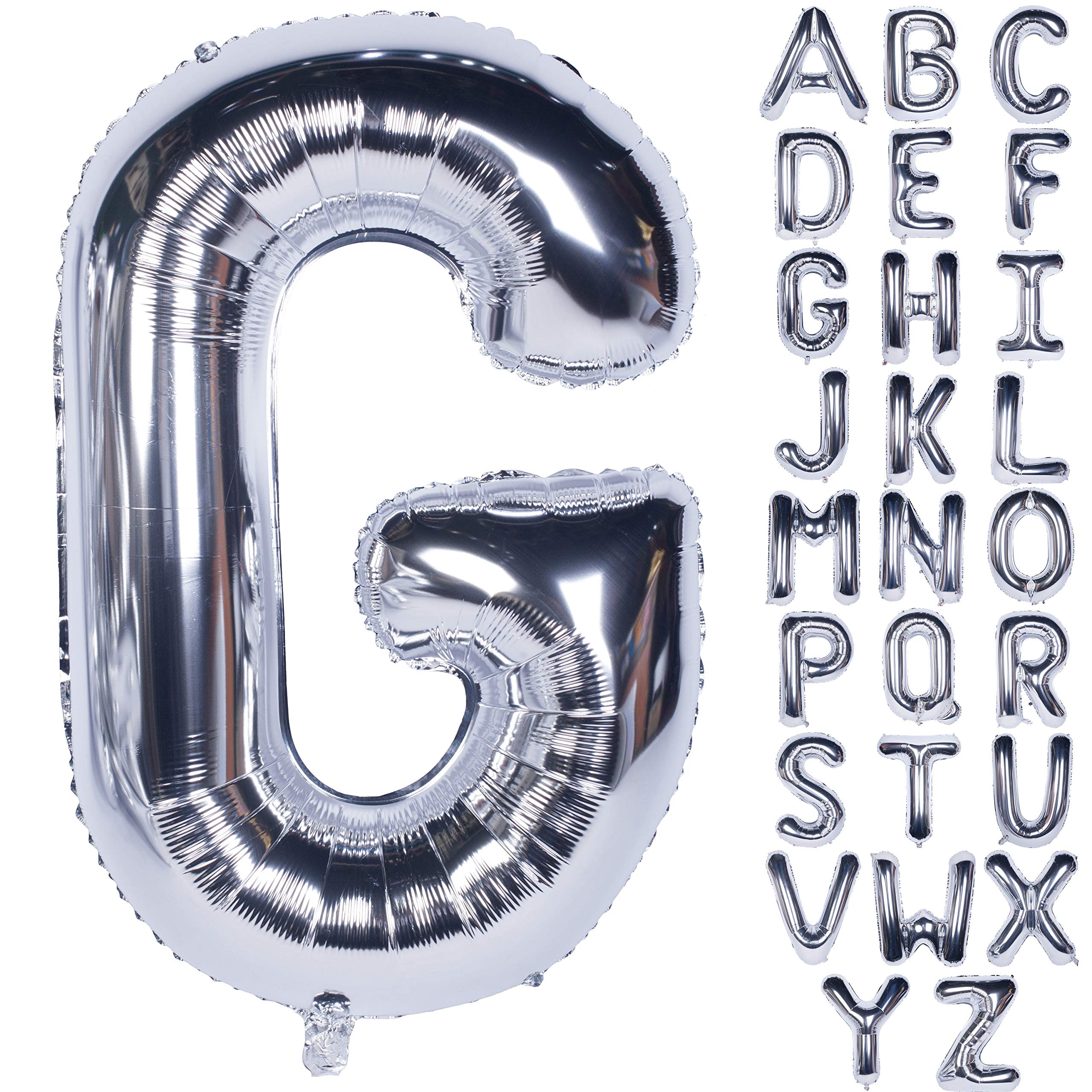 Letter Balloons Silver Large Letter G Balloon 40 Inch Foil Helium Alphabet Balloons Birthday Party Baby Shower Graduation Ceremony Decoration (Silver Letter G)