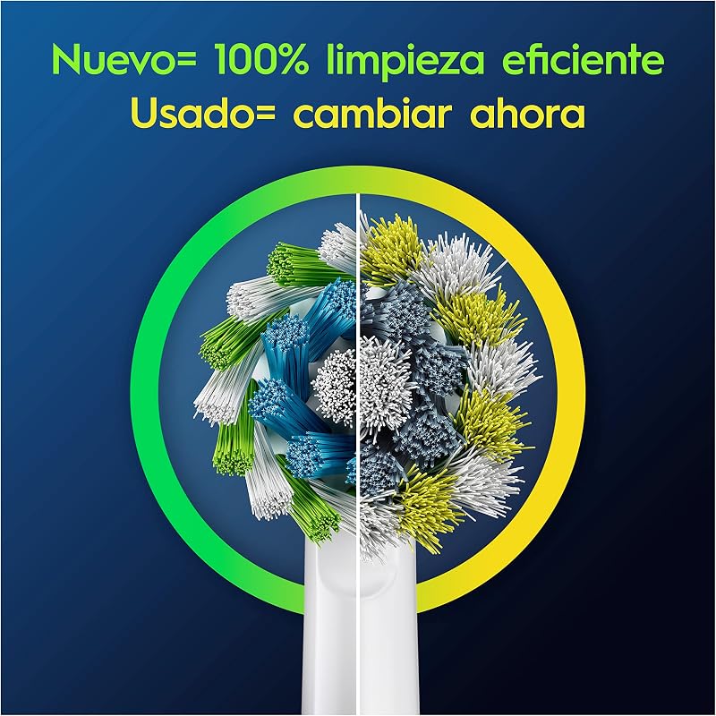 Cabeças de substituição Pro CrossAction Originais para escova elétrica Oral B Pro, pacote de 10 recargas brancas com indicador de uso e filamentos em X para limpeza profunda