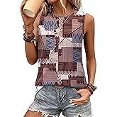 WIHOLL Women's Sleeveless Summer Crewneck Loose Fit Tank Tops