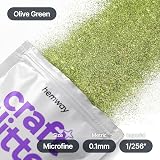 Hemway Olive Green Microfine Glitter 100g for Resin Nails Crafts view 4
