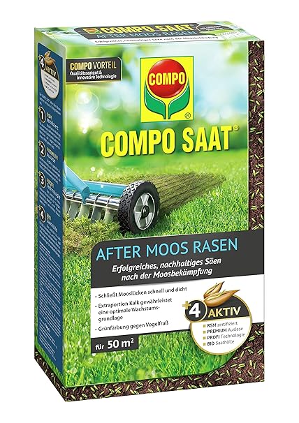 COMPO SAAT After Moos Rasen, Spezielle Nachsaat-Mischung nach der Moosbekämpfung, 1 kg, 50 m²