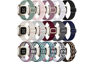 ADORVE 15 Pack Elastic Bands Compatible with Fitbit Sense Bands/Sense 2/Versa 3/Versa 4 Bands for Women Men, Comfortable Nylon Solo Loop Replacement Strap for Versa 4/Versa 3/Sense 2/Sense Wristbands
