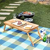 SONGMICS Bamboo Laptop Desk Foldable Bed Table 5 Angles 72x21-29x35 cm view 5