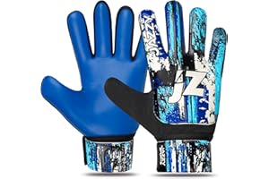 Jazzy Sports Soccer Goalie Gloves for Kids, Youth Goalkeeper Gloves Anti Slip 4mm Latex Palm with Strong Grip Double Wrist Protection