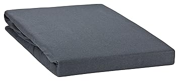 Moon Spannbetttuch Spannbettlaken auch für`s Wasserbett 160g/m² Jersey Line green-anthrazit-140x200-160x220