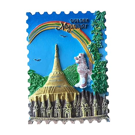 Buy 3d Golden Myanmar Fridge Magnet Travel Sticker Souvenir Home