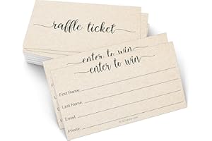321Done Raffle Entry Form Cards, 3.5x2 Kraft Tan, Made in USA - Tickets for Contests, Drawings and Lotteries, Collect Name, Address, Phone, Email - Set of 50