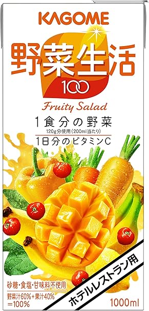 Amazon カゴメ ホテルレストラン用 野菜生活100 フルーティーサラダ 1l 6本 野菜生活 野菜ジュース フルーツジュース 通販
