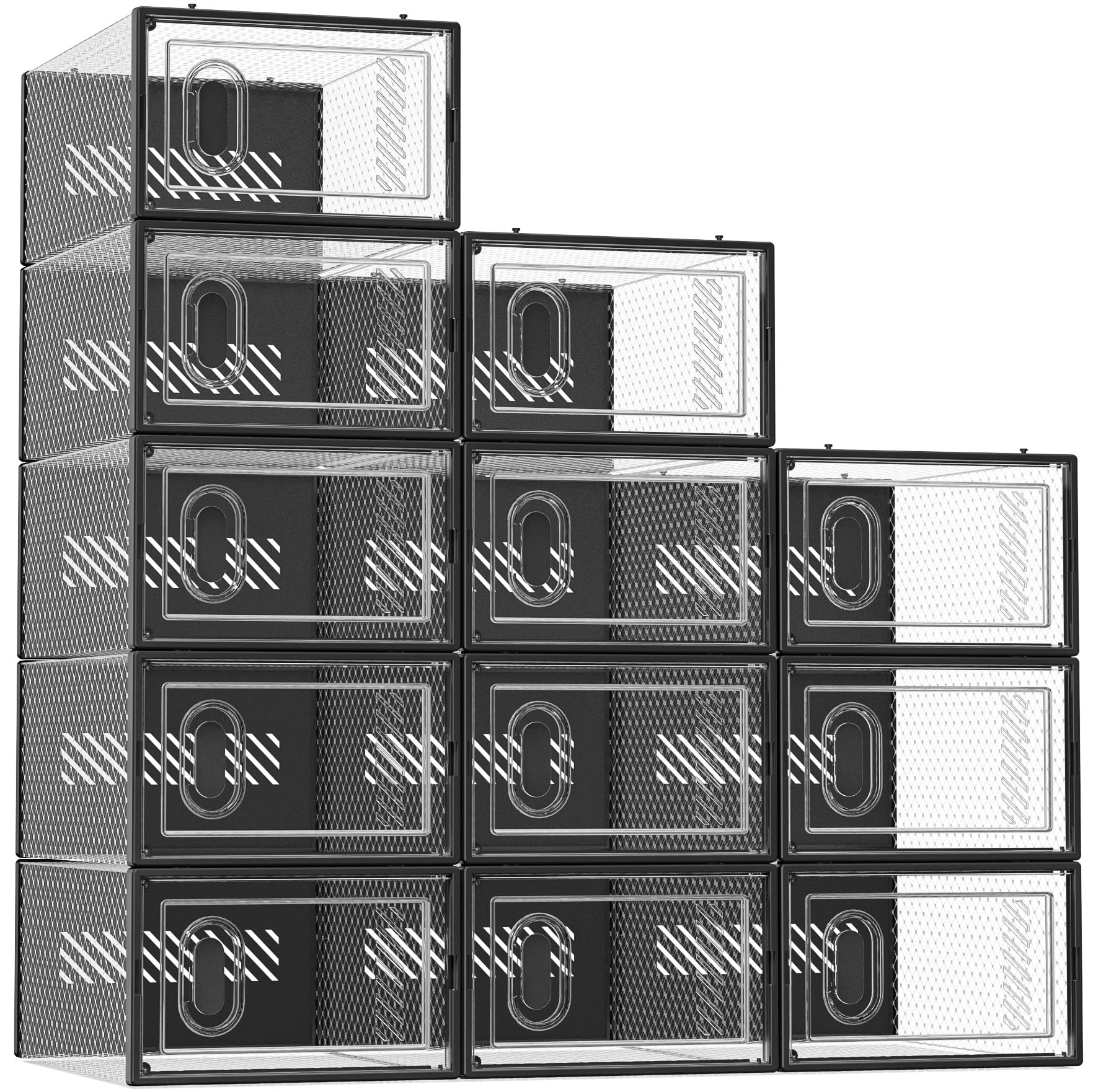 Container Store Shoe Storage Racks SIMPDIY Shoe Storage, 12 Pack Shoe Organizer for Closet, Shoe Boxes ...
