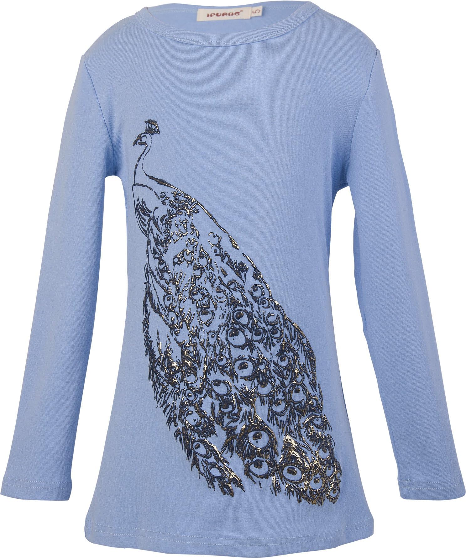 Ipuang Girl's 3D Peacock Long Sleeve T Shirt Tops Tees