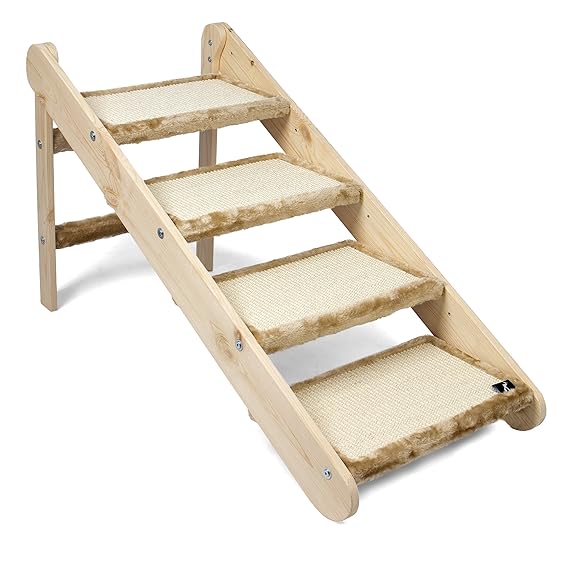 Luna & Leo 3-in-1 Tiertreppe für Katzen und Hunde | Tierrampe für alte, kranke, übergewichtige und kleine Tiere | Katzentrepp