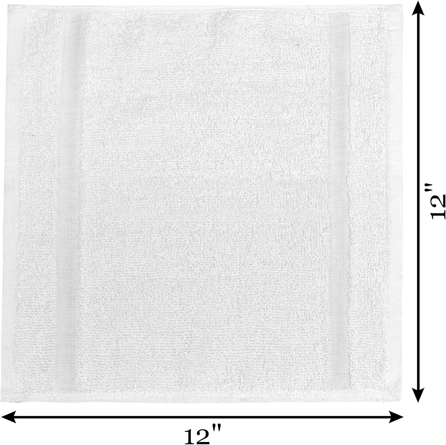 Talvania Washcloths Towels 24 Pack Super Absorbent Terry Towel 100% Ring Spun Cotton White Wash Cloth with Border Design Ideal for Face Wash Long Lasting Multi-Purpose Gym Spa Home Bath Towel 12"X12": Home & Kitchen