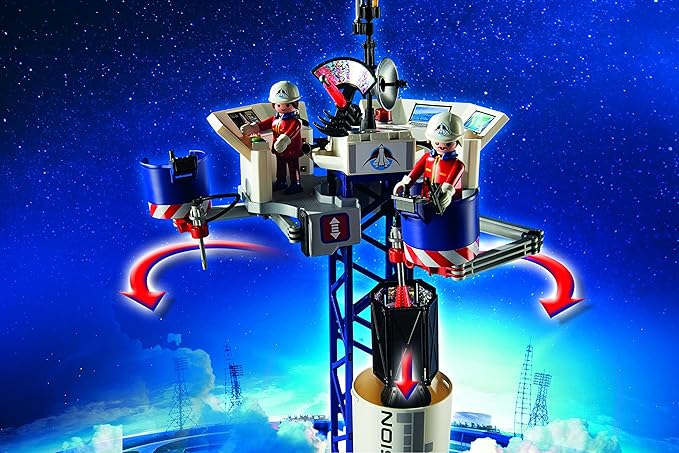 playmobil city action space rocket and base station