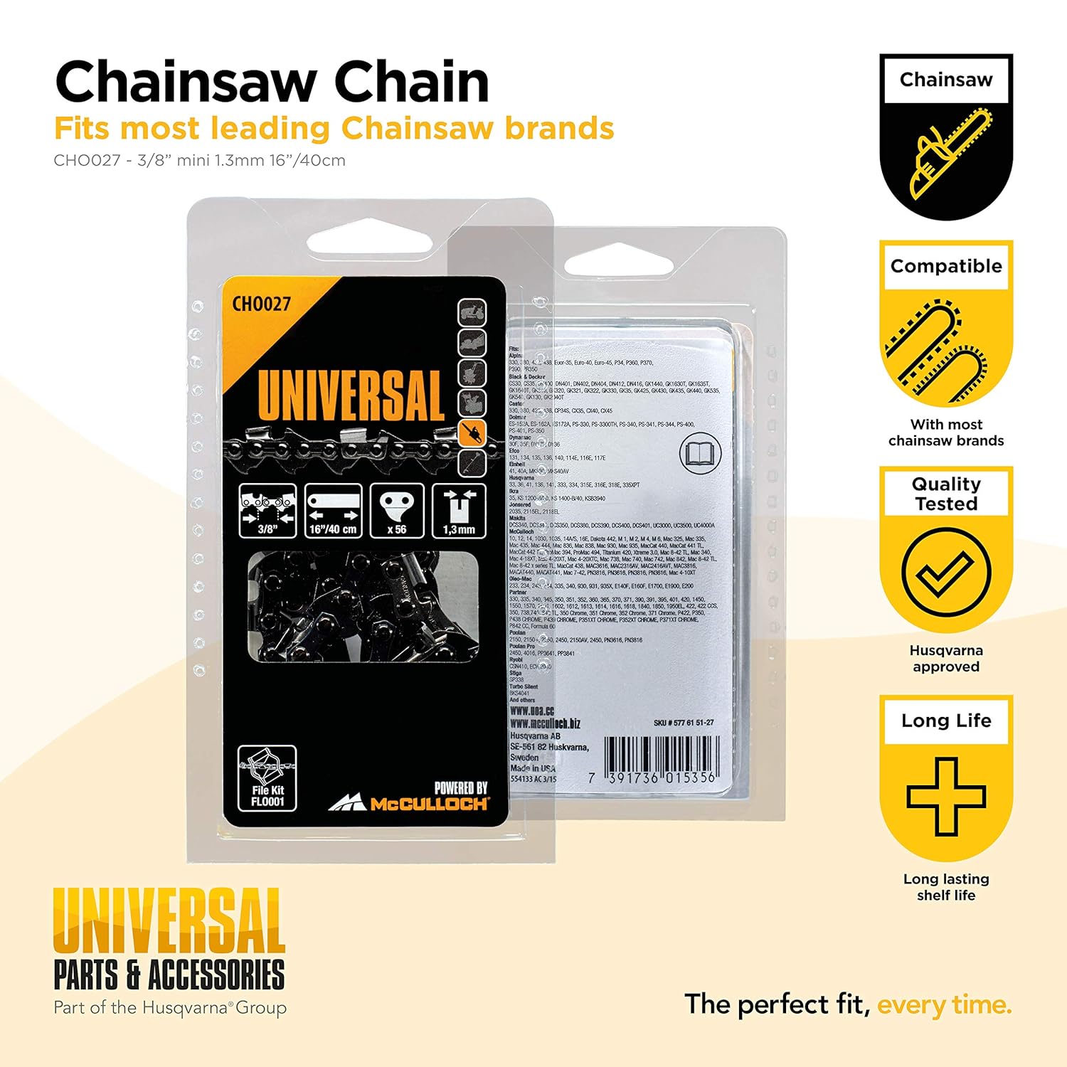 Universal Cho027 Chainsaw Chain 16 Inch 40 Cm 56 Links 3