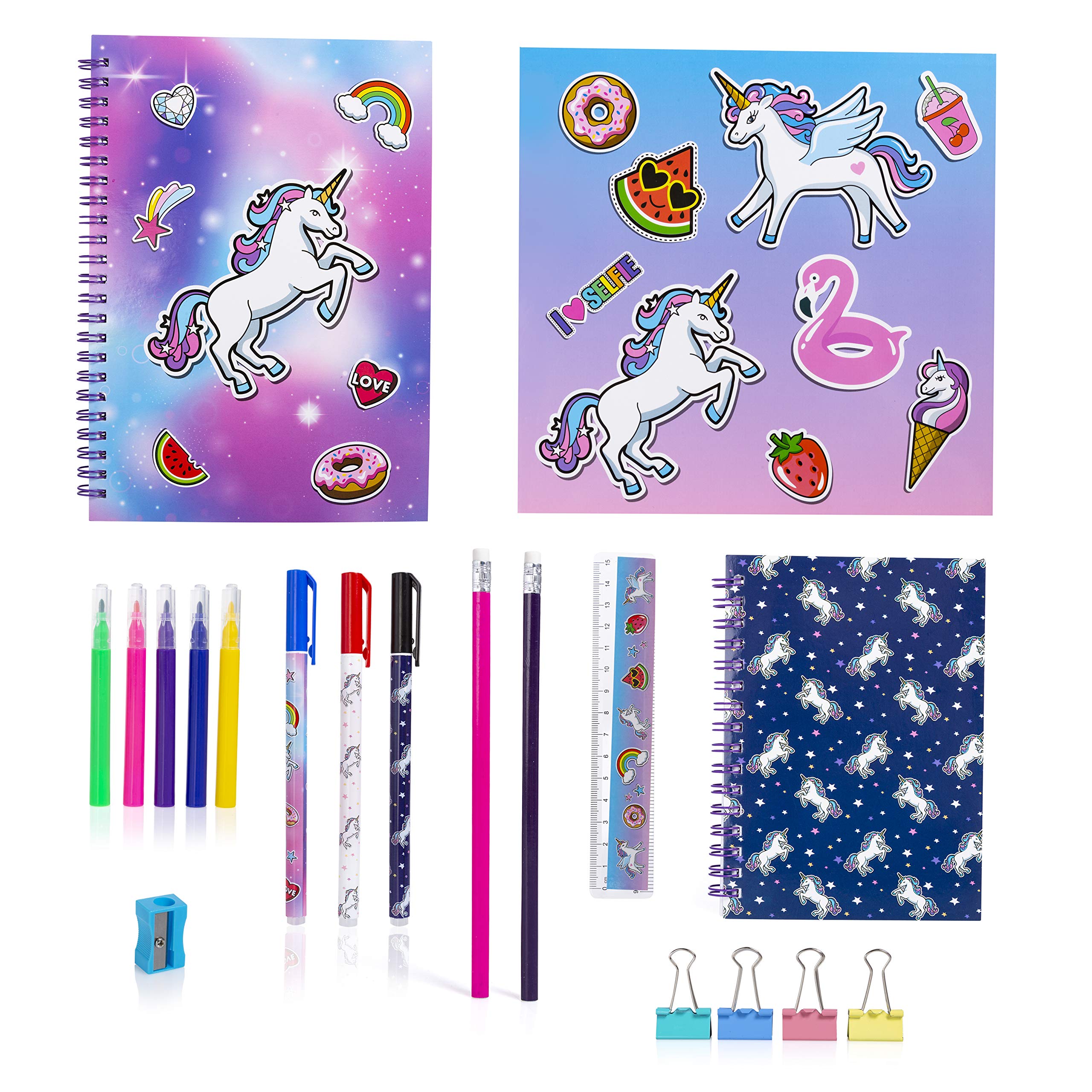 abeec Unicorn Stationery Set - Stationery Set for Girls - School Supplies for Kids - Contains A5 Notebook, A6 Notebook, Pens, Pencils, Unicorn Sticker Book Plus Much More
