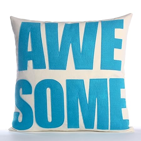 Alexandra Ferguson Pillow Awesome Cream Turquoise 16 X 16
