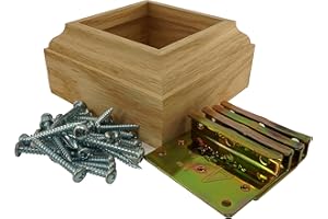 4Js Newel Post Fastener, 3" Red Oak Colonial Molding