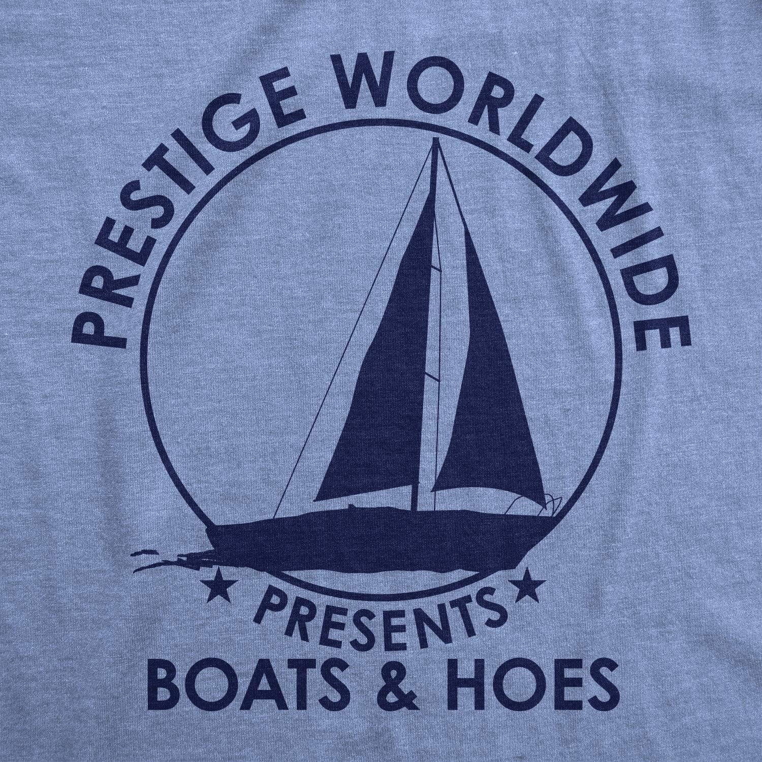 Crazy Dog T-Shirts Mens Prestige Worldwide T Shirt Funny Cool Boats and Hoes Graphic Humor Tee: Clothing