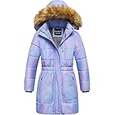 CREATMO US Girl's Long Length Winter Coat Parka Water Resistant Puffer Jacket With Fleece Lining