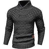Zaitun Men's Turtleneck Sweater Shawl Collar Pullover Sweaters Regular Fit Knitted Tops