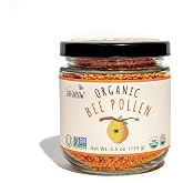 Greenbow Organic Bee Pollen - 100% USDA Certified Organic, Non-GMO, Halal, Kosher Certified, GMP, Pure &amp; Natural Bee Pollen - Superfood Packed with Proteins, Vitamins &amp; Minerals - Gluten Free - 155g