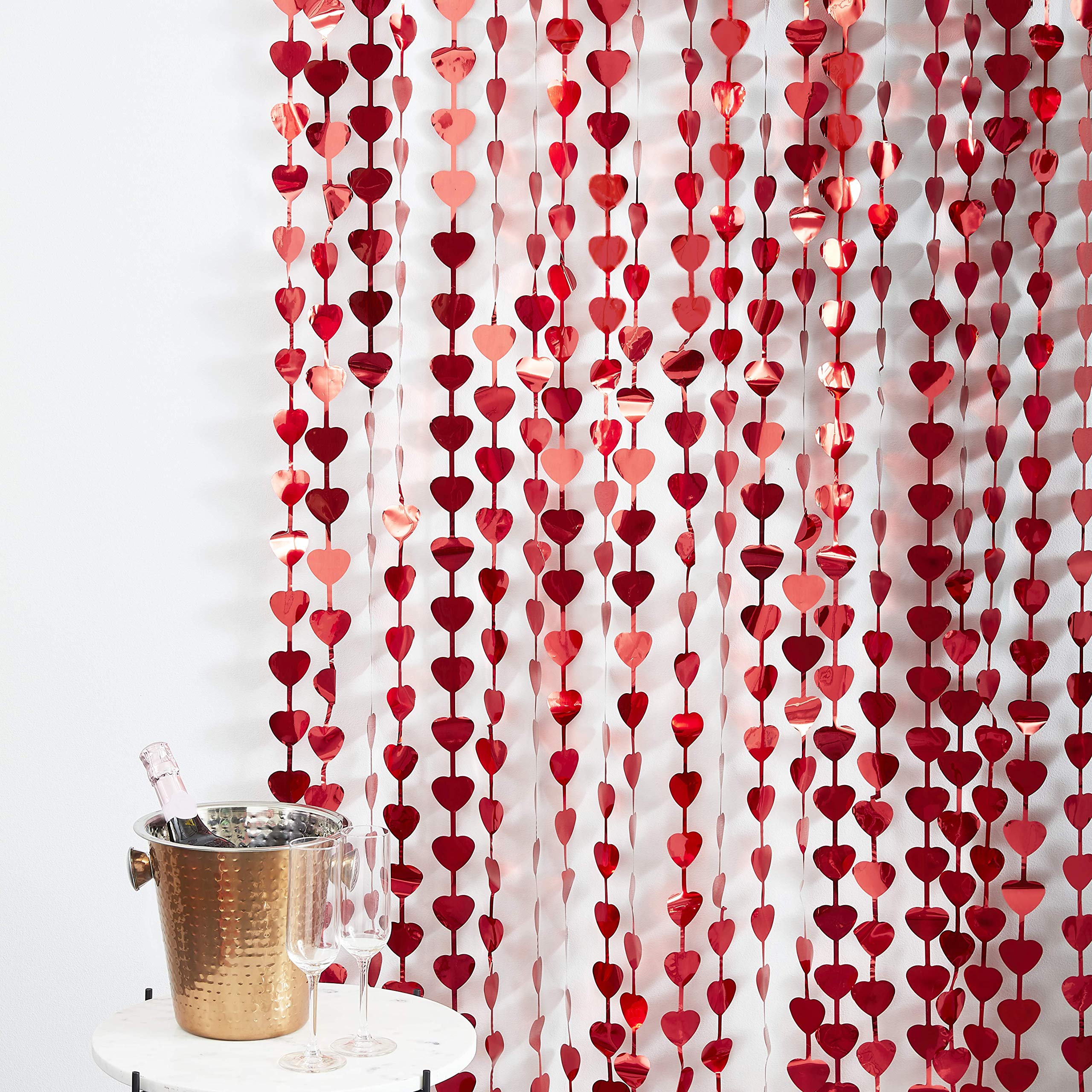 Ginger Ray Heart Shaped Valentines Day Party Backdrop 1 Metre Wide, I Heart You