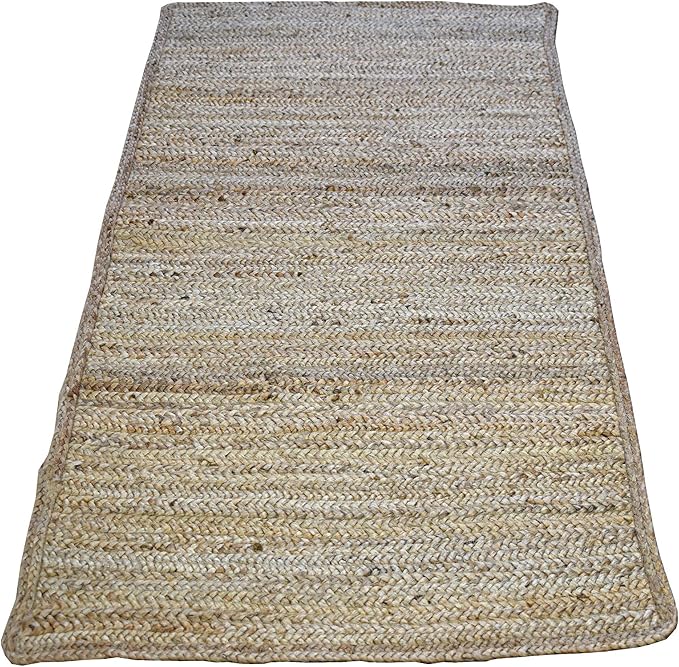 Casa Furnishings Jute Matting Rugs and Runners, Hand Braided Natural