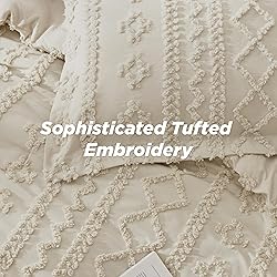 Bedsure Tufted Boho Comforter Set Queen Size