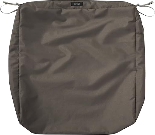 Amazon Com Classic Accessories Ravenna Water Resistant 25 X 25 X 5 Inch Patio Seat Cushion Slip Cover Dark Taupe Garden Outdoor