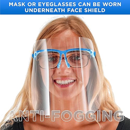TCP Global Salon World Safety Face Shields with Blue Glasses