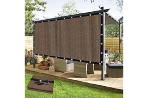 KANAGAWA 90% Sun Shade Cloth 8'X 12' Outdoor Pergola Shade Cover Canopy with Grommets UV Block Privacy Screen for Patio, Backyards, Outdoor, Carport, Garden, Mocha