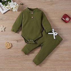 Newborn Baby Boy Girl Clothes Ribbed Knitted Cotton