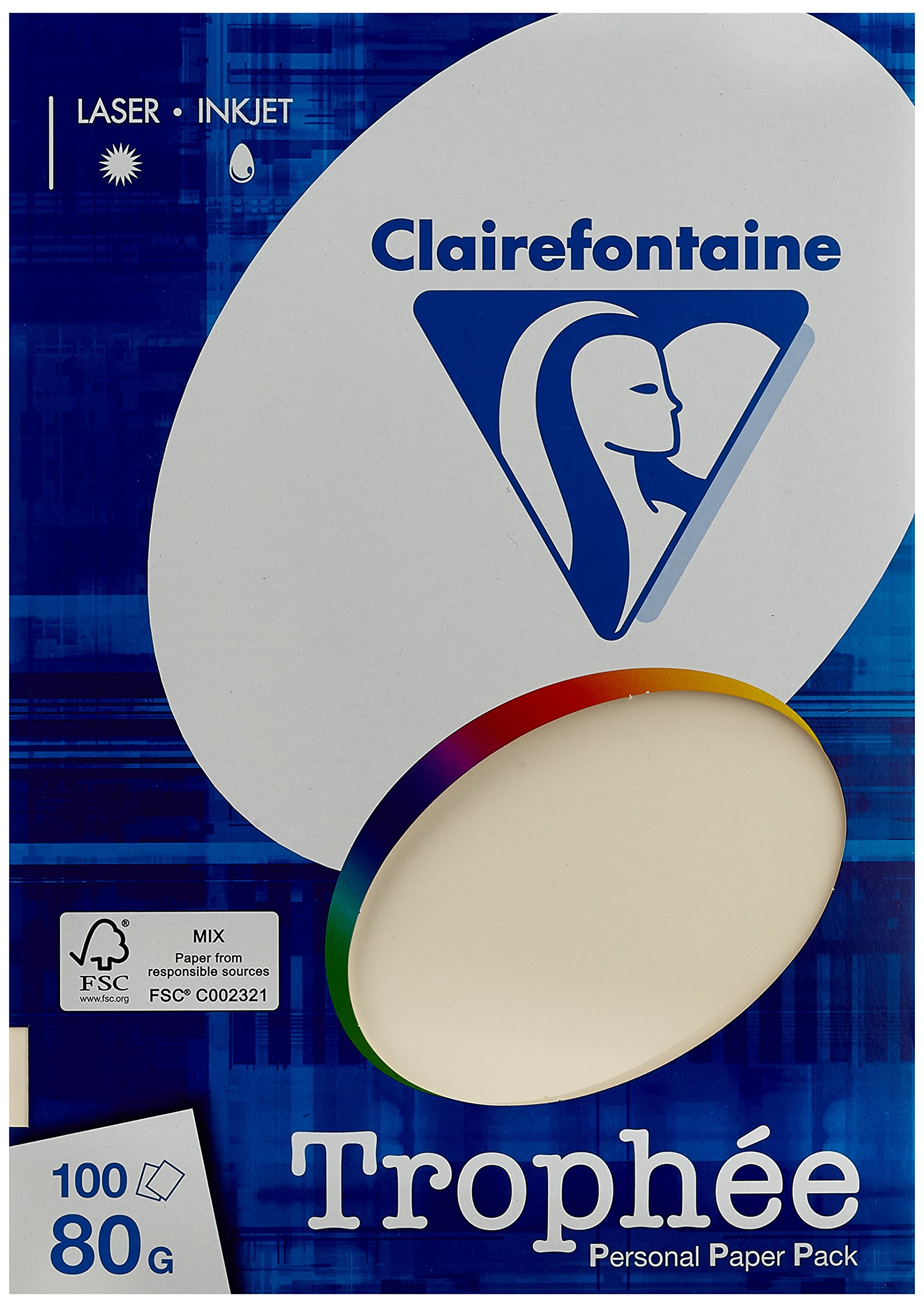 Clairefontaine Trophee Copying Paper (A4, 80g/m², 100 Sheets) A4, 21 x 29.7 cm Sand