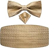 Dubulle Mens Cummerbund and Bow Tie Set Paisley Floral Pretied Bowties for Men Pocket Square Cufflinks Wedding Business