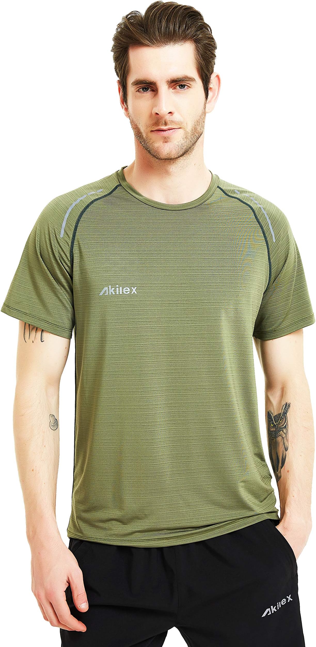 Sports T Shirt For Men Dry Quick Running Top Mens Short Sleeve Athletic Gym Workout Comfortable Dry Fit Shirts 100% Polyester