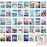 97 Decor Vintage Travel Posters Wall Art - Retro Travel Decor For Home, Travel Art Prints For Wall Decor, Around World Travel Collage Destination Pictures Famous City Artwork For Classroom (4x6)