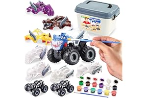 JOYIN Kids Craft Kit Build & Paint Your Own Monster Car Art & Craft Kit DIY Toy Set Make Your Own Monster Friction Powered Truck, Presents for Kids