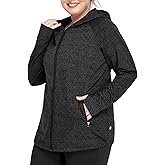 FOREYOND Women Plus Size Fleece Jackets Full Zip Up Hoodies Lightweight Workout Clothing for Running Yoga Gym