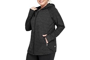 FOREYOND Women Plus Size Fleece Jackets Full Zip Up Hoodies Lightweight Workout Clothing for Running Yoga Gym