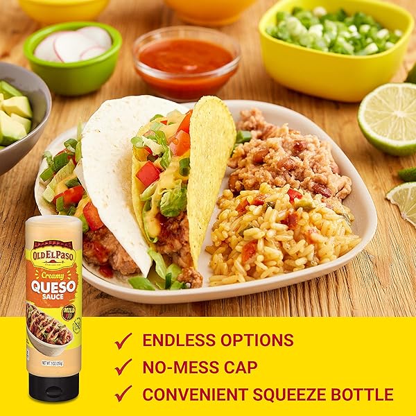 OLD EL PASO TACO SAUCE – CREAMY QUESO DIP, 9 OZ.