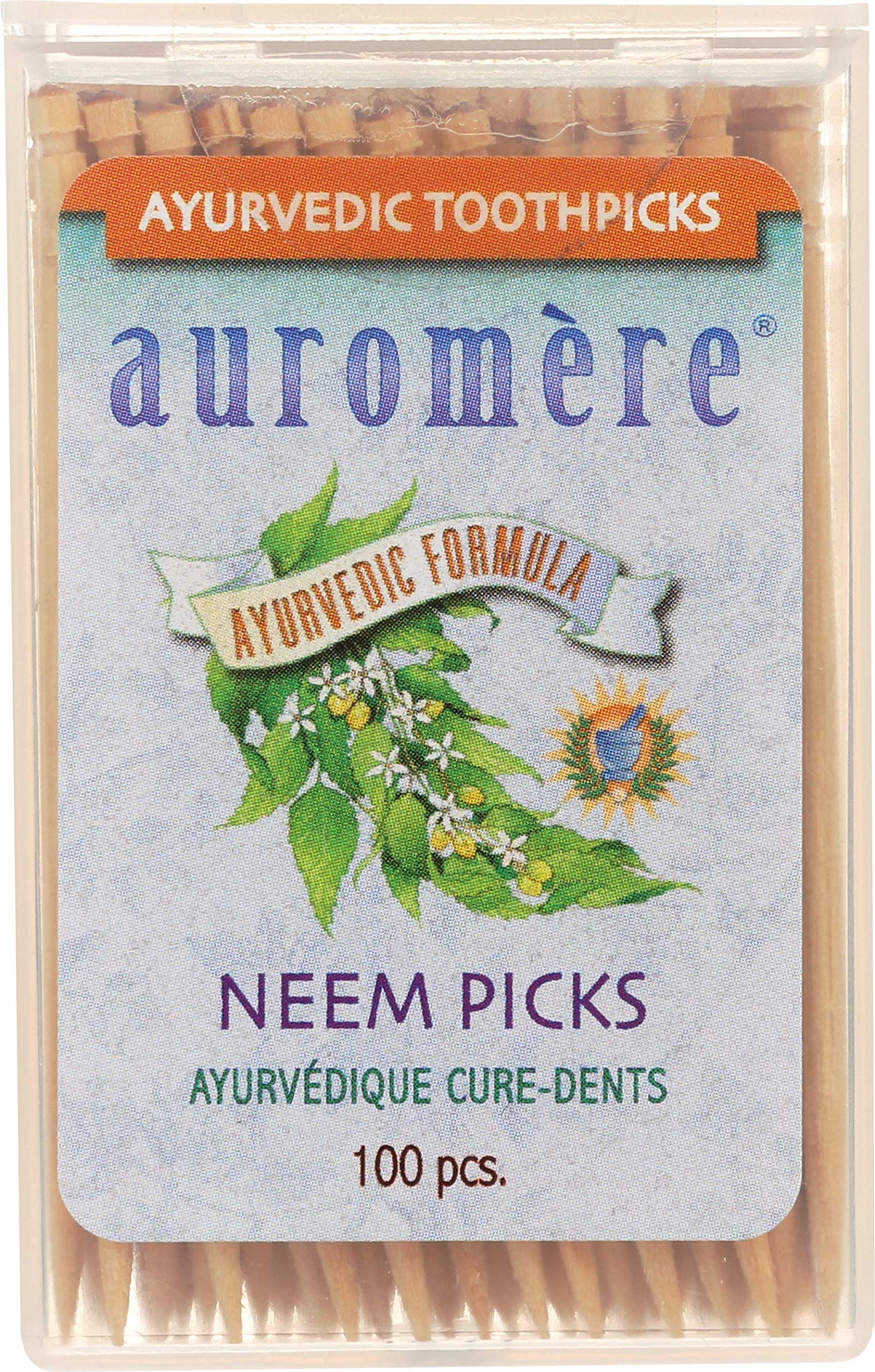 Auromere Ayurvedic Toothpicks, Neem, 100 Count