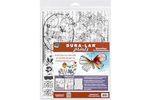 Grafix Dura-Lar Prints - Whimsical Floral by Terri Conrad, Pre-Printed 005" Clear and Matte 8.5x11 Films, Perfect Additions to Journals, Paper Crafts and Mixed Media Projects, Pack of 6 Sheets