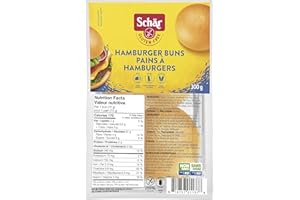 Schar Gluten-Free Hamburger Buns - Non GMO, Egg Free, Dairy Free, Preservative Free, Pack of 4 Rolls x 75g