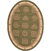 SAFAVIEH Chelsea Collection Area Rug - 4'6" x 6'6" Oval, Green, Hand-Hooked French Country Wool, Ideal for High Traffic Areas