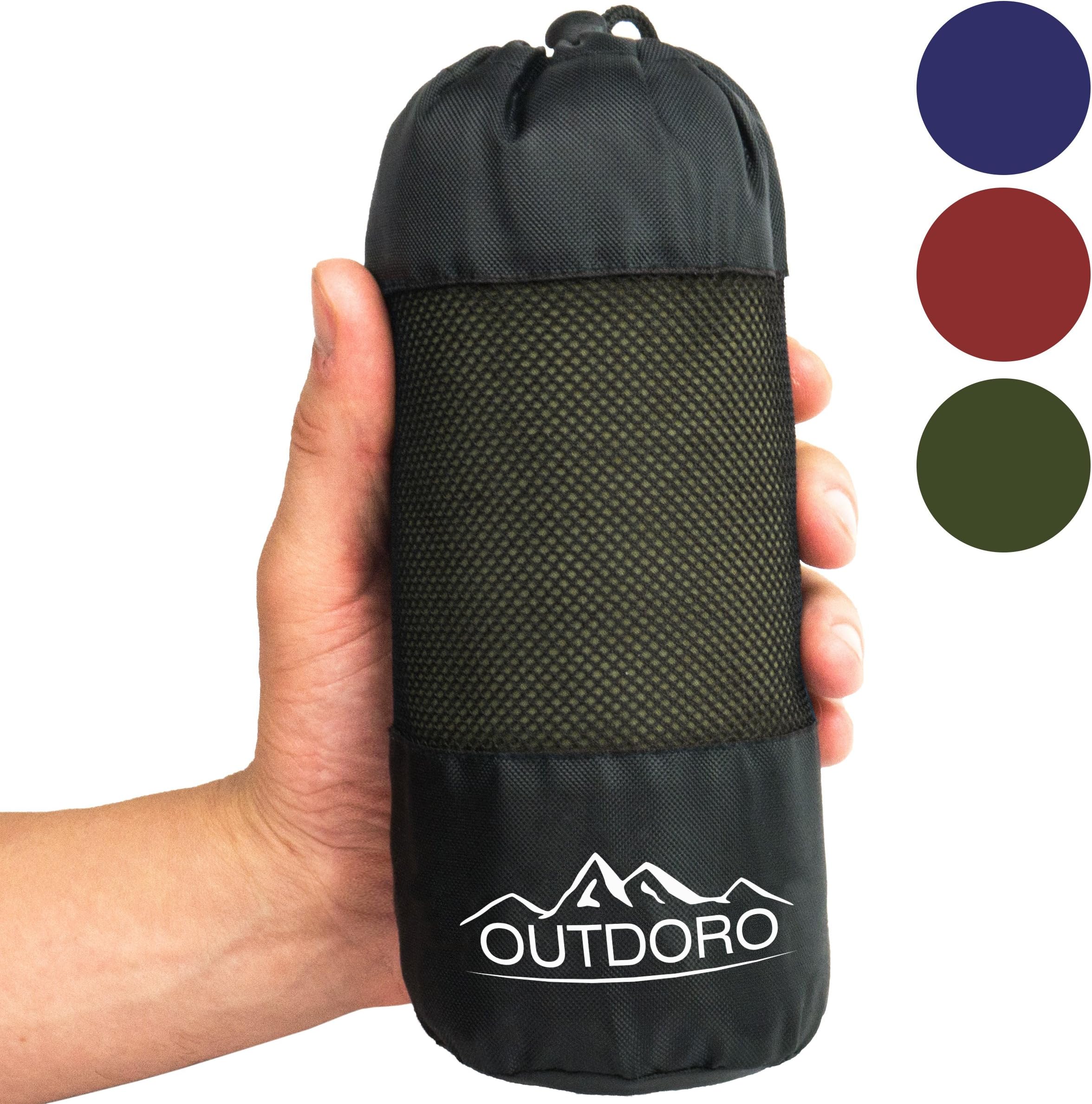 Outdoro Travel Sleeping Bag, Ultra-Light Travel Sleeping Bag, Only 350 g Made of Pure Cotton with Pillow Compartment Thin & Small Lining, Travel Sheet